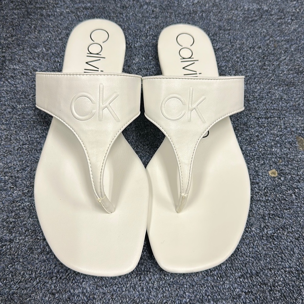 Calvin Klein white sandals 8.5 new
